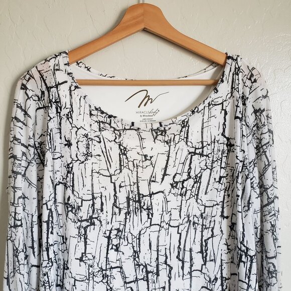 Miraclebody by Miraclesuit Printed Dip Dye Top w Built in Tank Small Long Sleeve - Picture 3 of 11